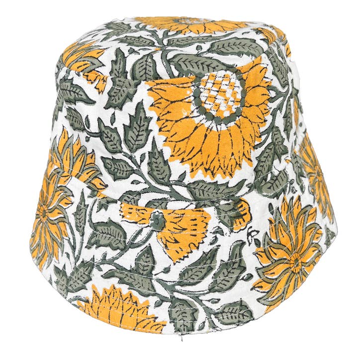 Anju Jewelry - Wholesale Bucket Hat - Women's - Radiant Sunflower Reversible Bucket Hat