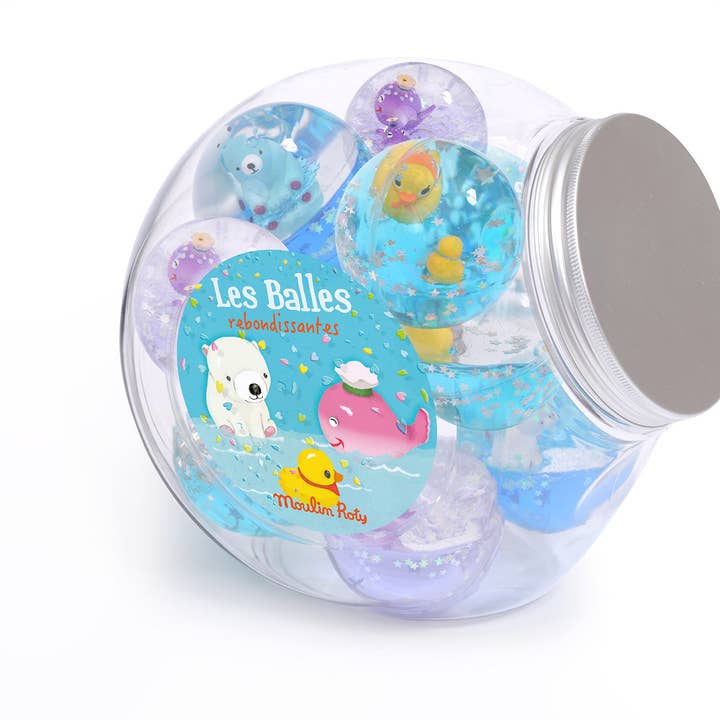 Jar w/12 bouncy balls - Moulin Roty for wholesale by Speedy Monkey