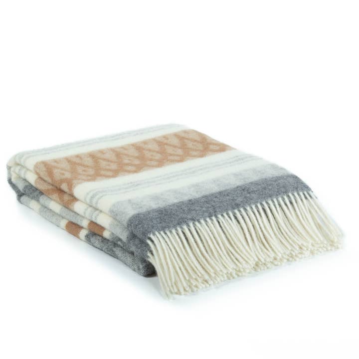 Wool Throw Blanket UGLE beige for wholesale by MoST