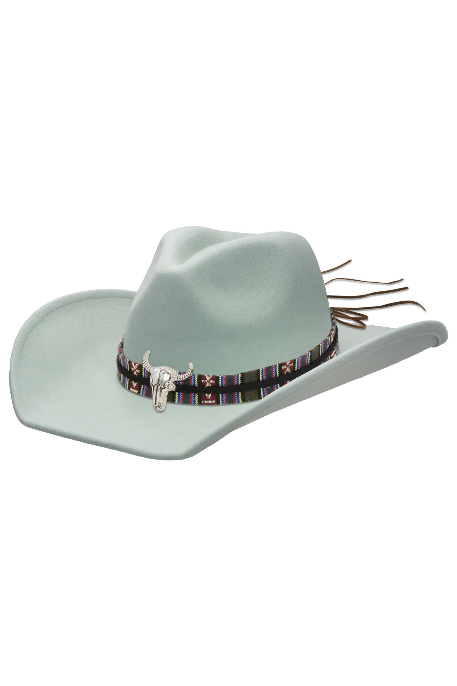 Cap Zone – Chapéu de cowboy - Unissexo por atacado – Chapéu de Feltro Cowboy Cap Zone Tycoon com Aba Relaxada e Fivela Tribal Navajo12