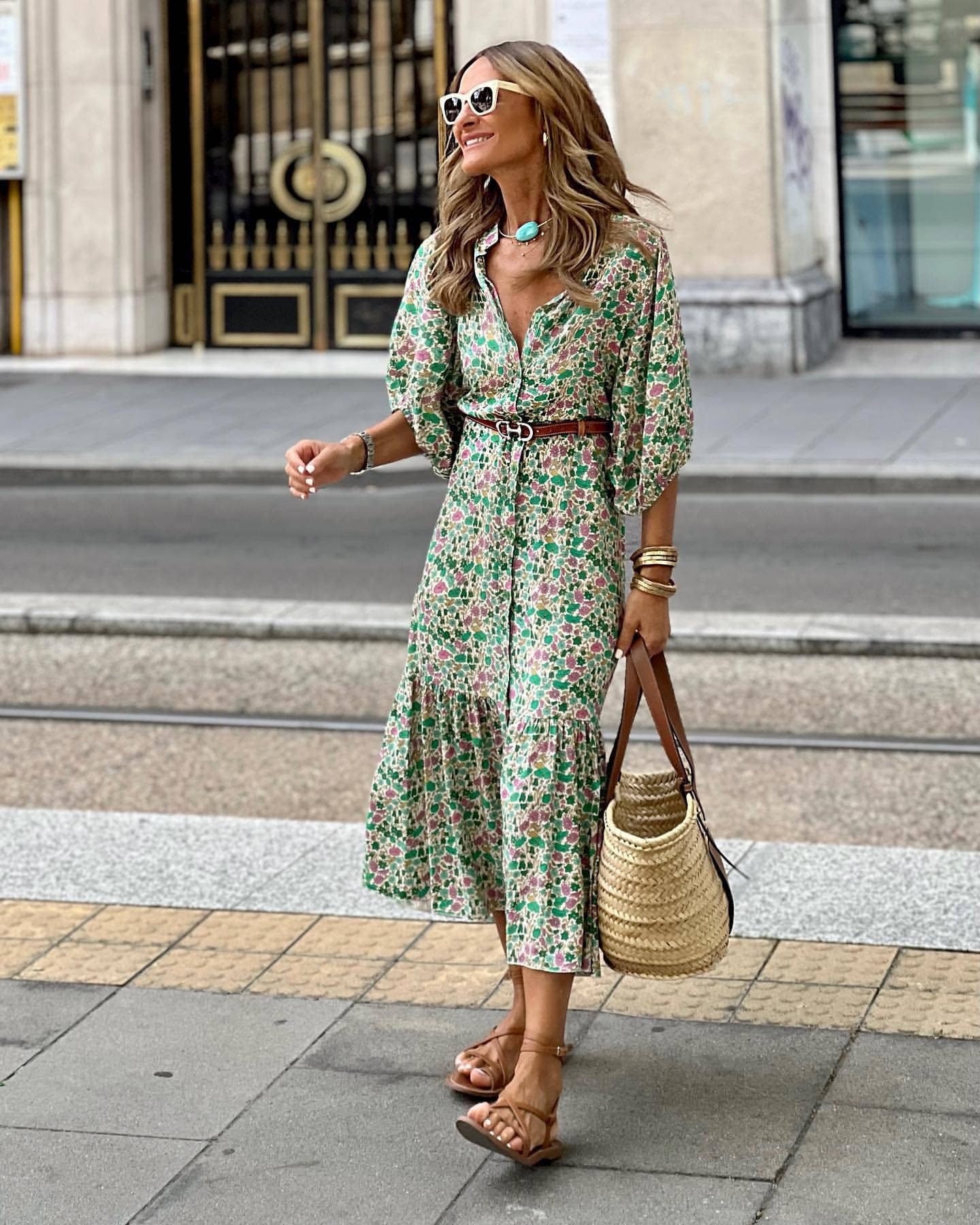 Sweetkama - Wholesale Dress - Women's - Soft Mid Sleeves Ladies Daily Midi Dress SKD231303