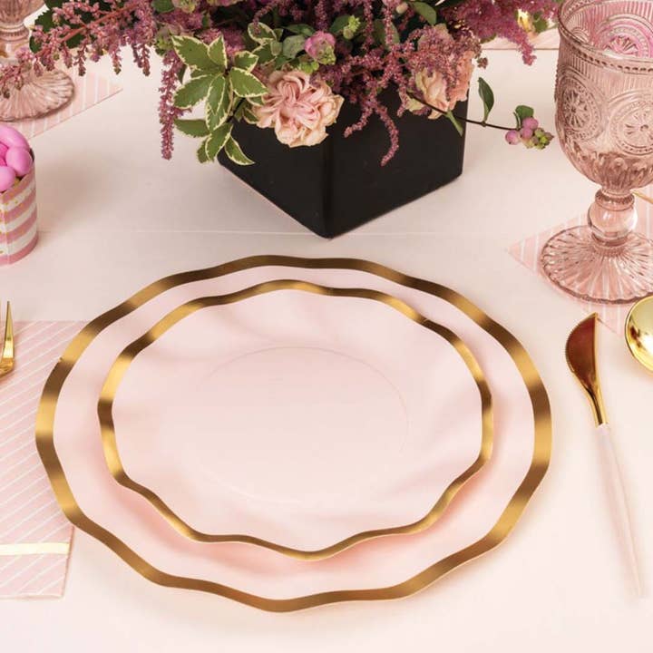 Sophistiplate - Wholesale Assorted Cutlery Set - Blush & Gold Bella Assorted Plastic Cutlery/36pc, Service for 12