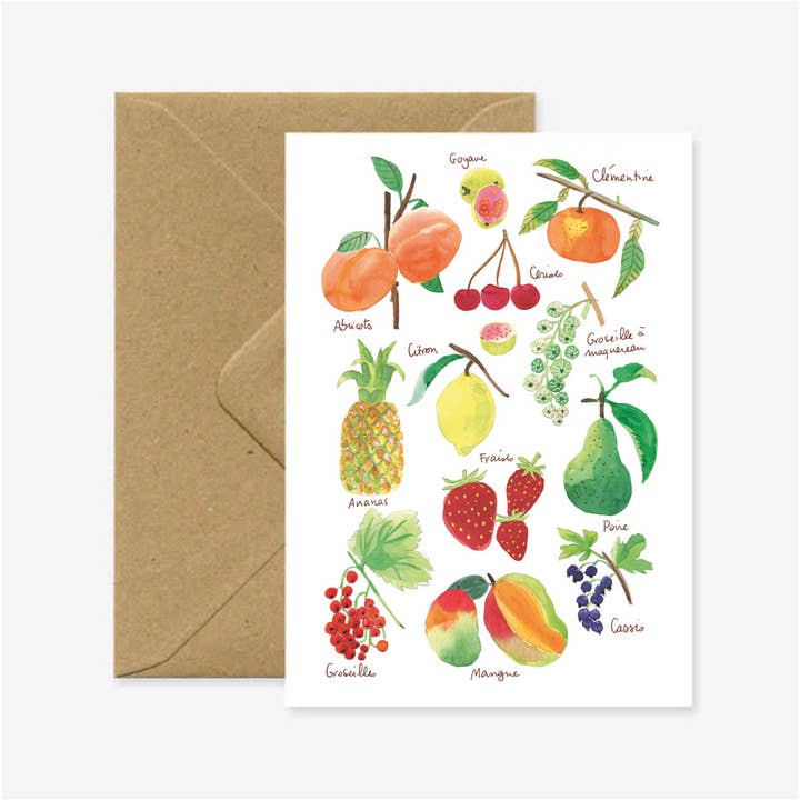 A6 double card "Fruits" for wholesale by Marina Vandel