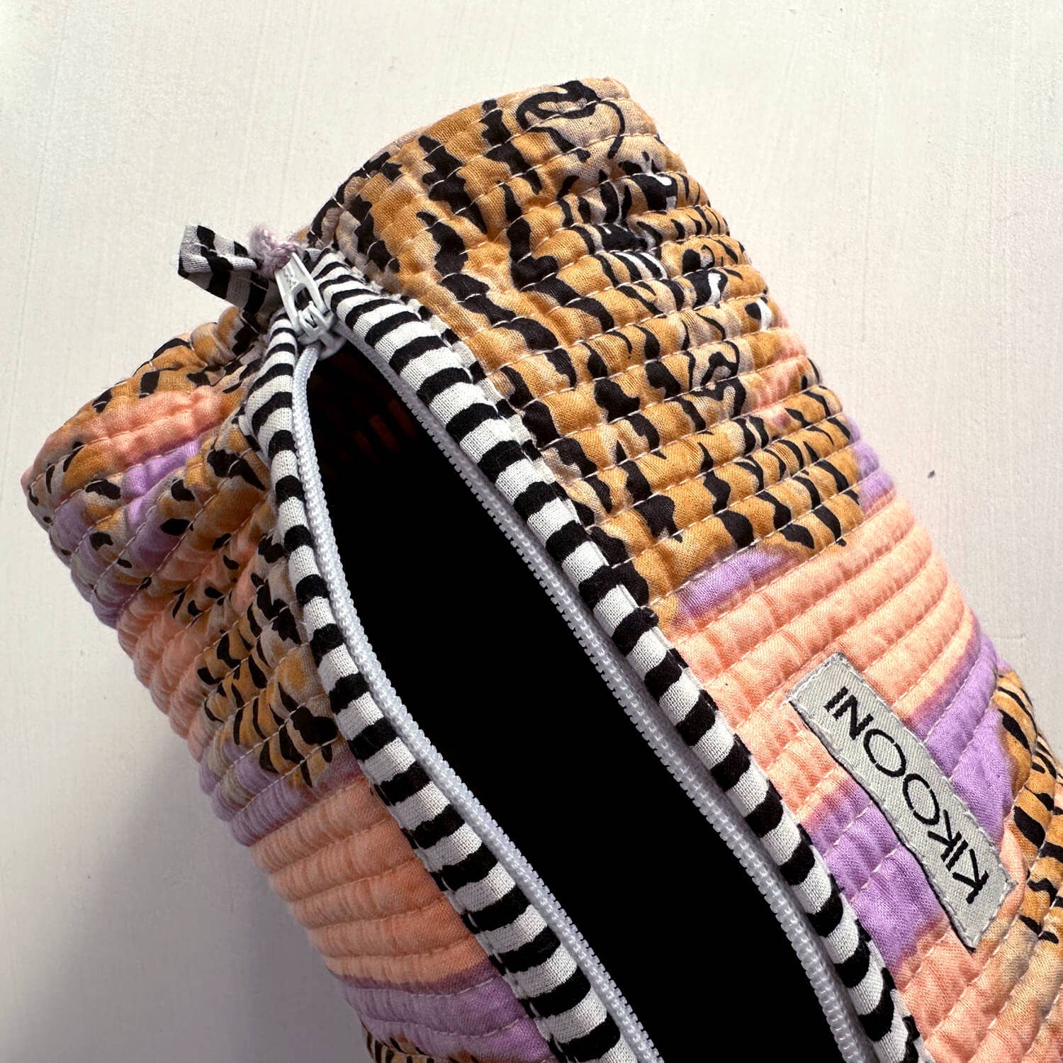 kikooni – bolsa de maquilhagem e cosméticos por atacado – Necessaire artesanal « Poppy Tiger peach fusion »2