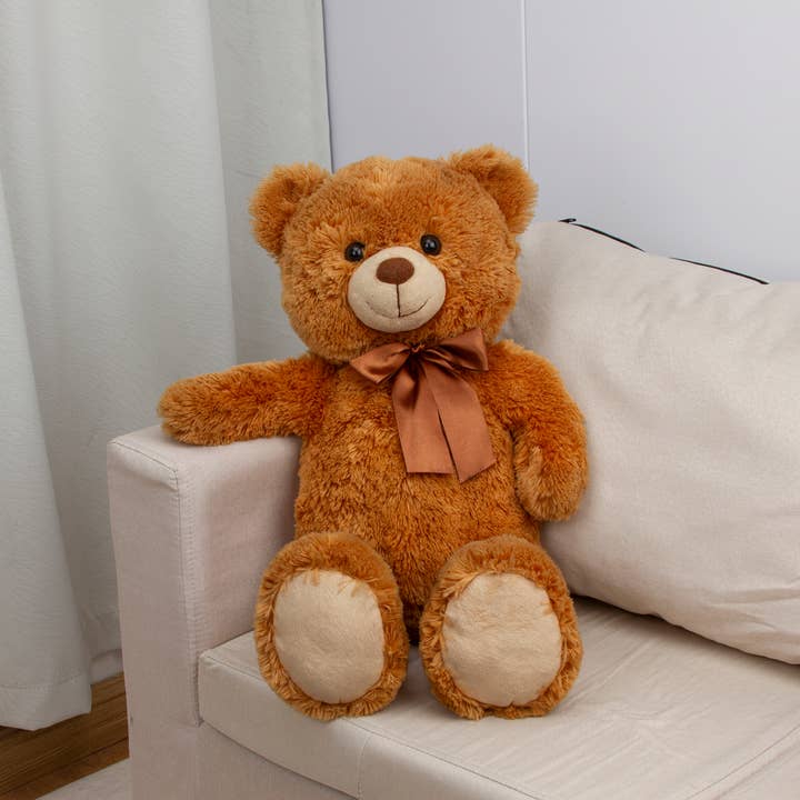 24″ Mocha Large Teddy Bear | Big Brown Plush Sitting Bear for wholesale on Faire3