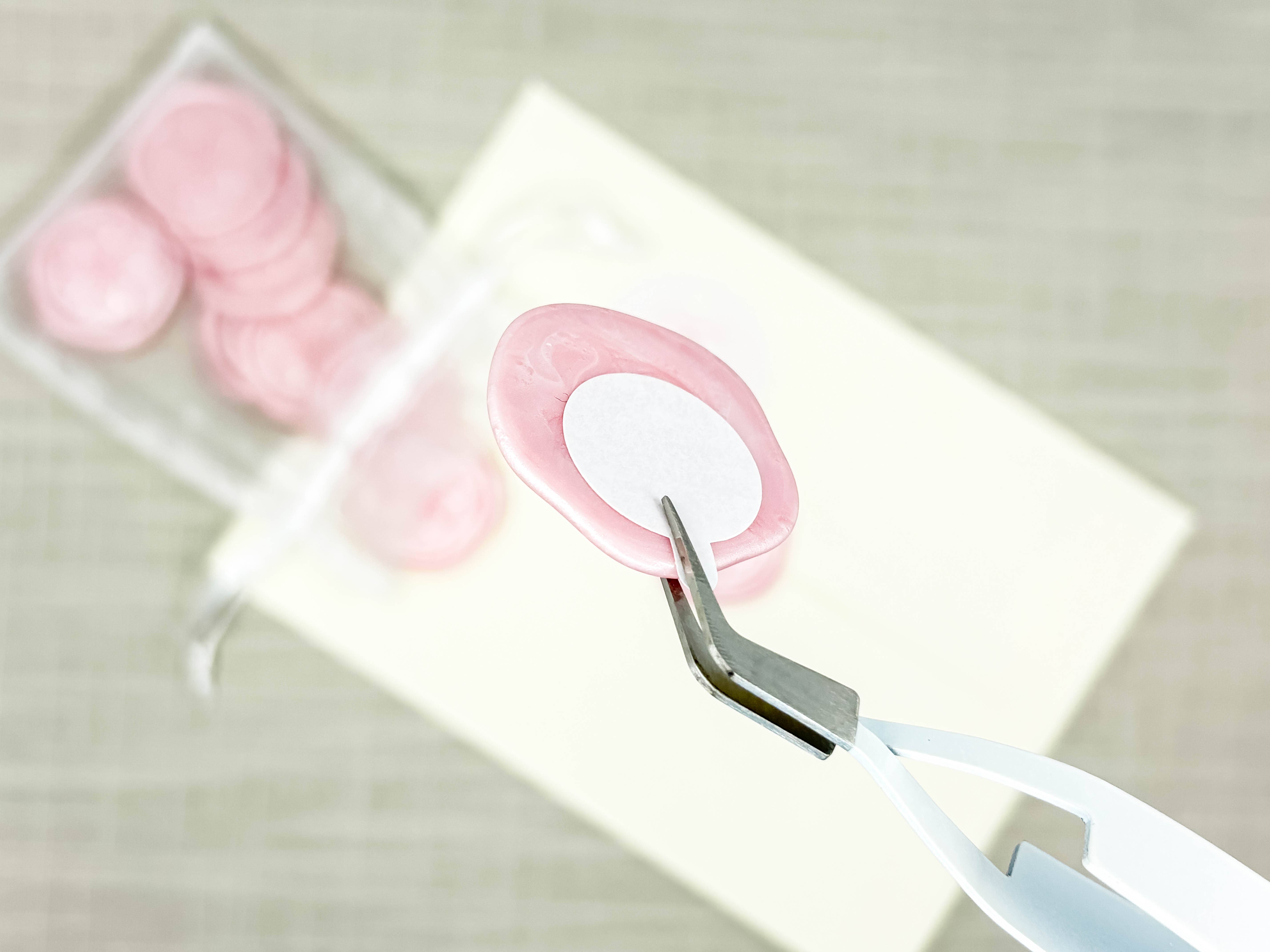 Zhi Wen Design - Wholesale Sealing Wax - Cherry Blossom Adhesive Wax Seals  Bag of 10 in Pearl Pink3