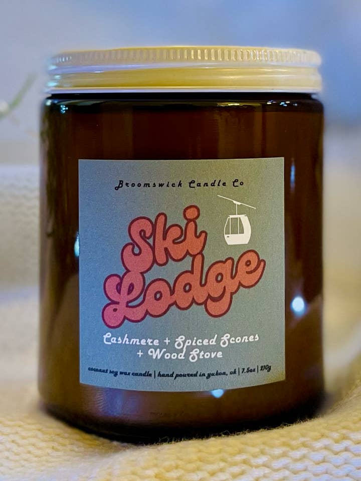 SKI LODGE Natural Coconut Soy Wax Christmas Holiday Candle for wholesale by Broomswick Candle Co