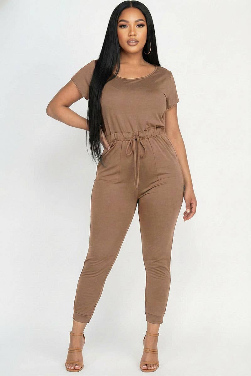 CAPELLA APPAREL - Wholesale Jumpsuit - Women's - Two-way Shoulder Drawstring Jumpsuit10