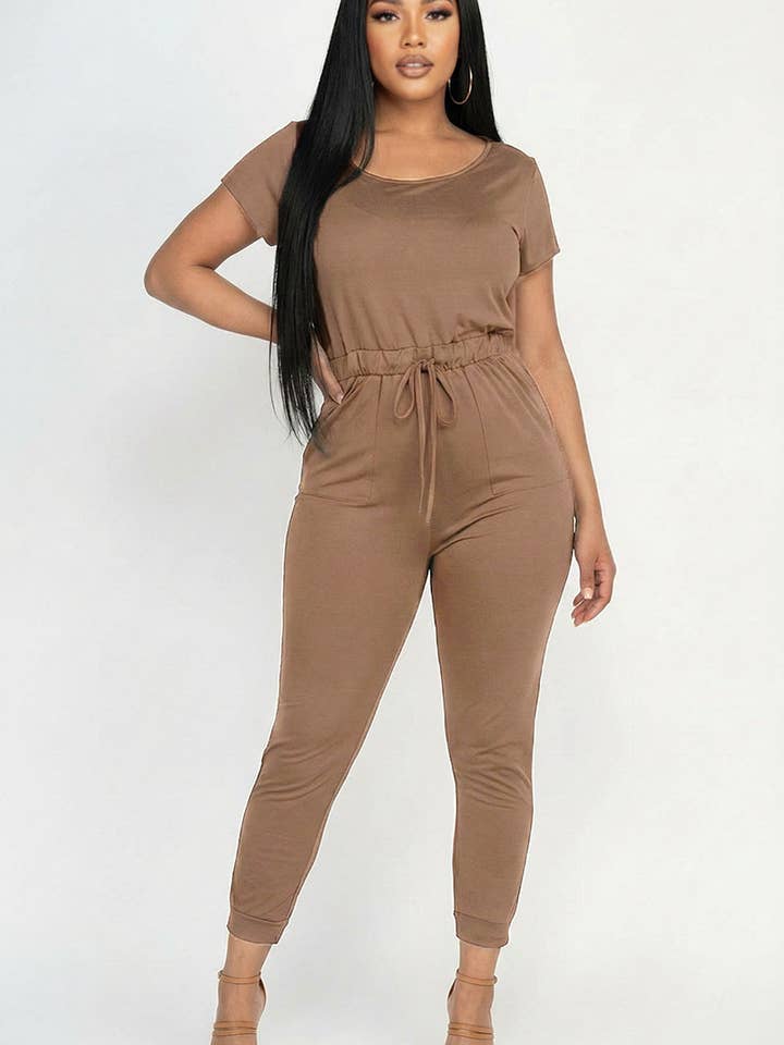 CAPELLA APPAREL - Wholesale Jumpsuit - Women's - Two-way Shoulder Drawstring Jumpsuit10