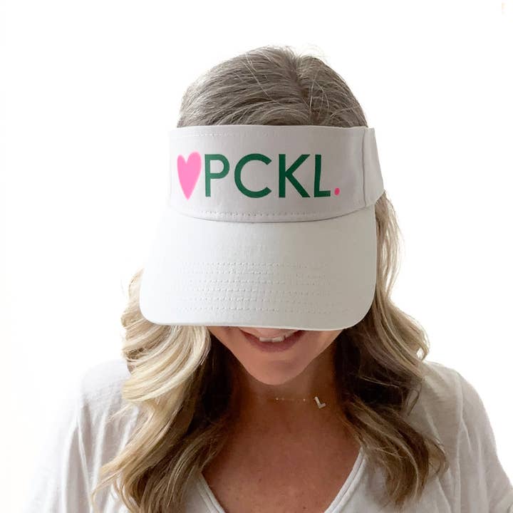 Heart PCKL Adjustable Cotton Pickleball Visor for wholesale by The Après Allstars
