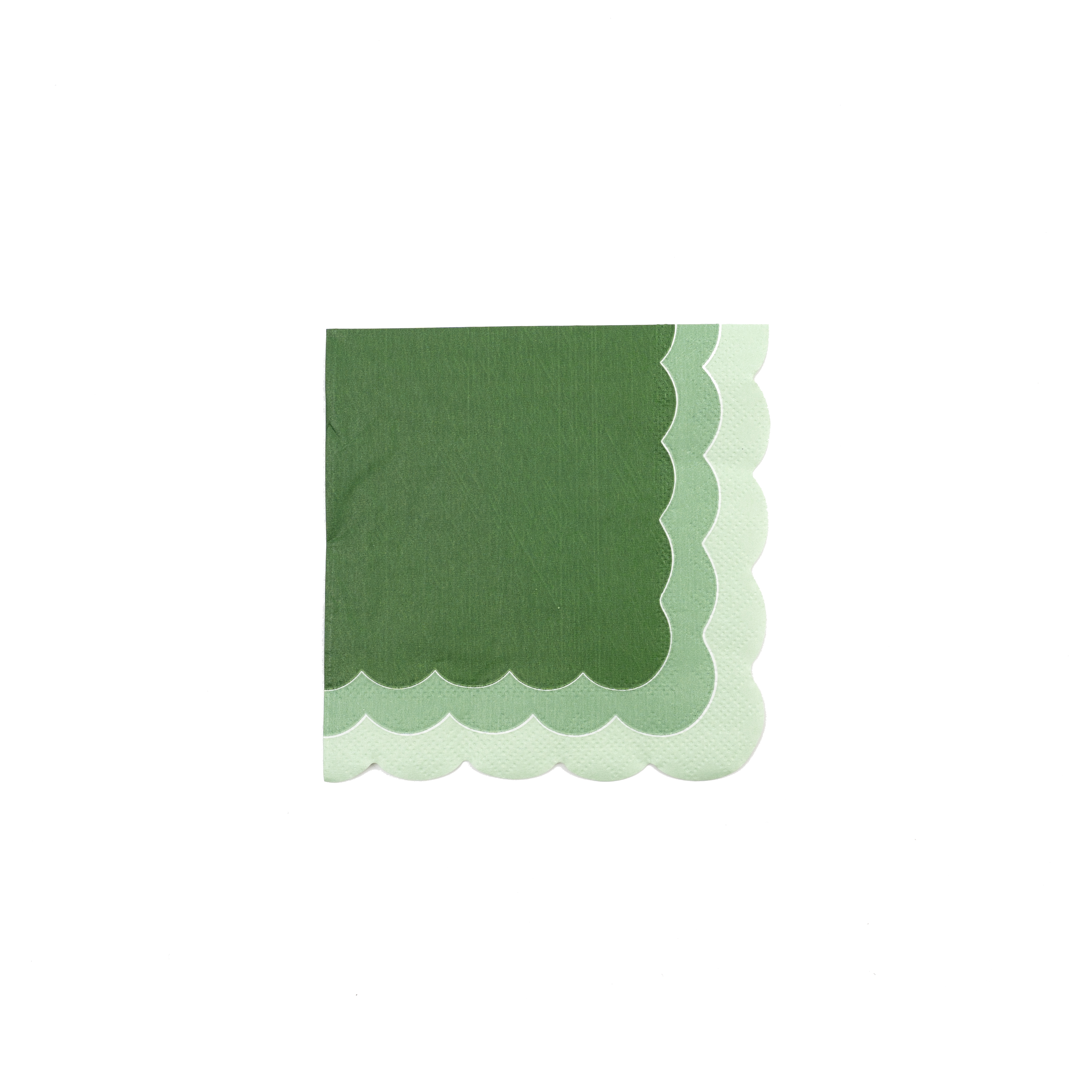 Gatherings by Curated Paperie - Vendita all'ingrosso Tovagliolo monouso - Tovaglioli da bevanda verde sfumato a conchiglia SPR23-CN20