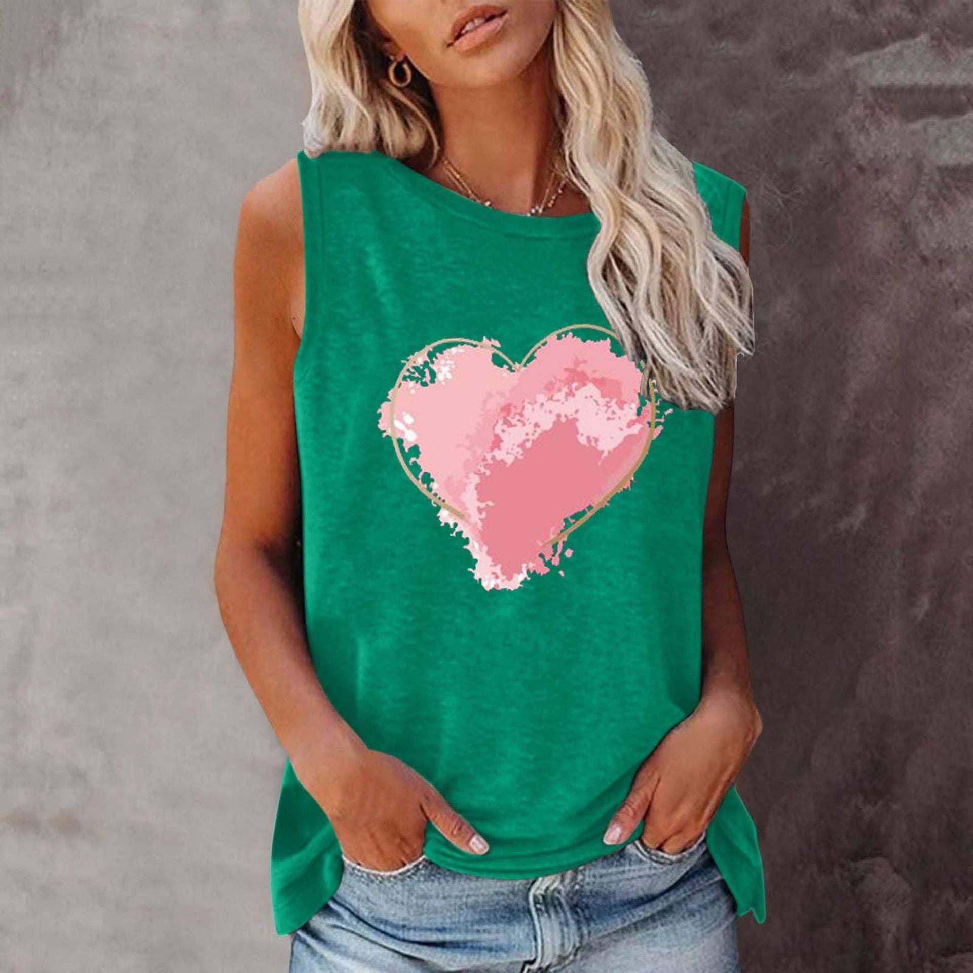 TISANCRE – wholesale Tank top – Women′s – New shirt summer love round neck sleeveless vest7