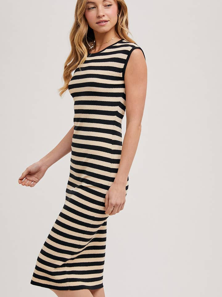 Bluivy – wholesale Dress – Women's – STRIPED CONTRAST TANK MIDI DRESS3