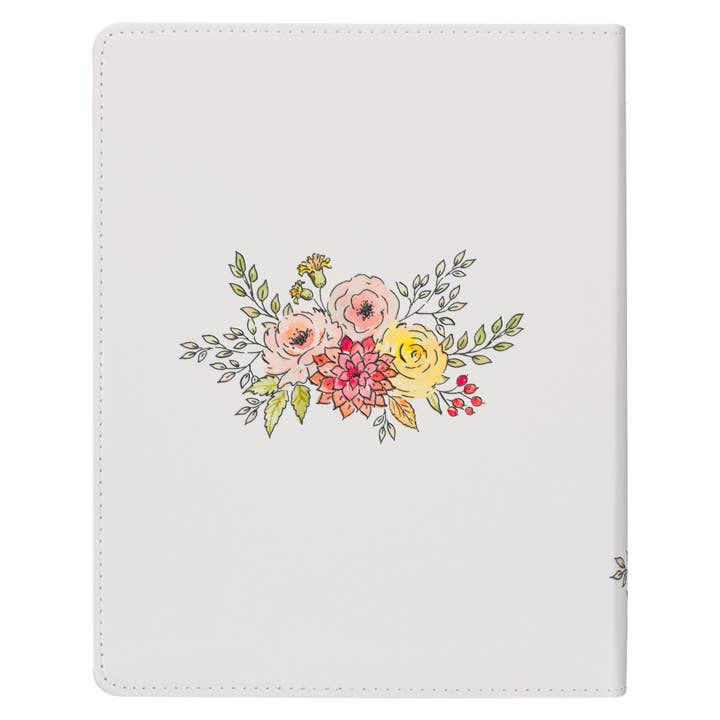 Christian Art Gifts - Wholesale Religion - KJV My Creative Bible Faux Leather, White Floral Printed1