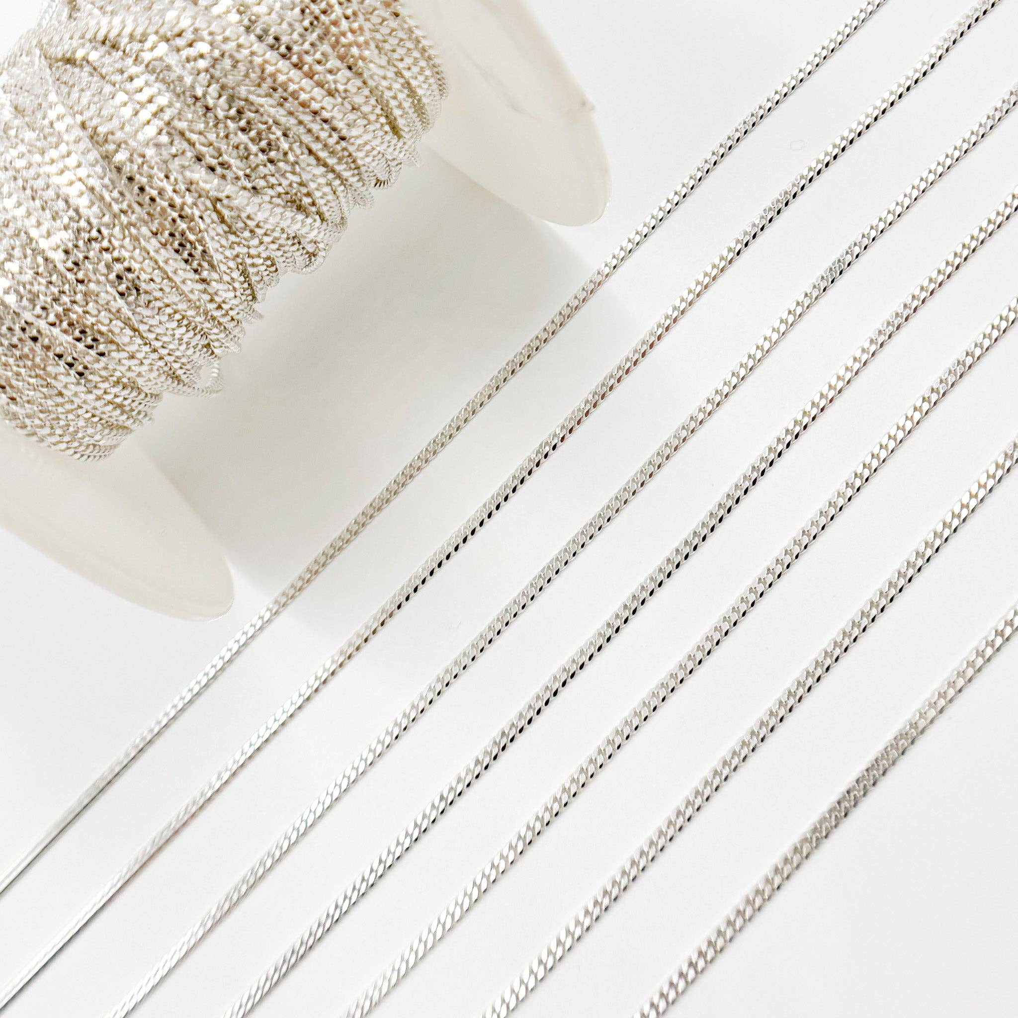 Jewels & Chains – Engroshandel Led/kæde halskæde – X11SS. Sterlingsølv 2mm Flad Curb Kæde5