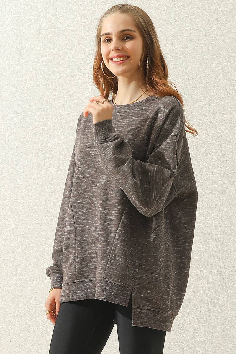 NINEXIS - Wholesale Sweatshirt - Women's - CWTTL905_LONG SLEEVE ROUND NECK CUT HEM SWEATSHIRT4
