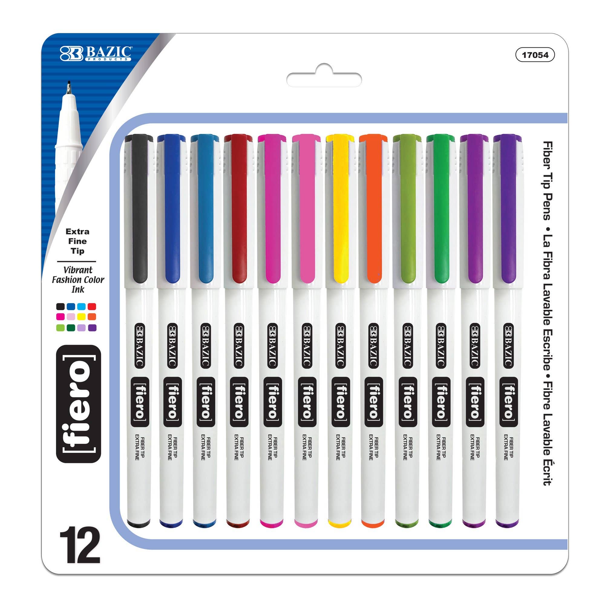 Luna Office Supply -  Everyday Essential - Wholesale Pen - 12 Color Fiero Fiber Tip Fineliner Pen2