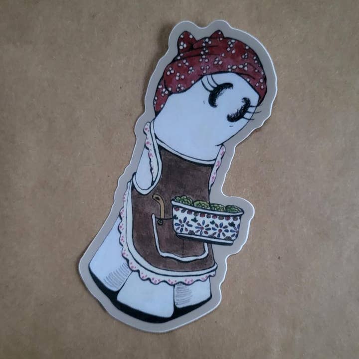 Vinyl Sticker--Paprika Ghost with Cabbage Rolls for wholesale by LostInWonderArt