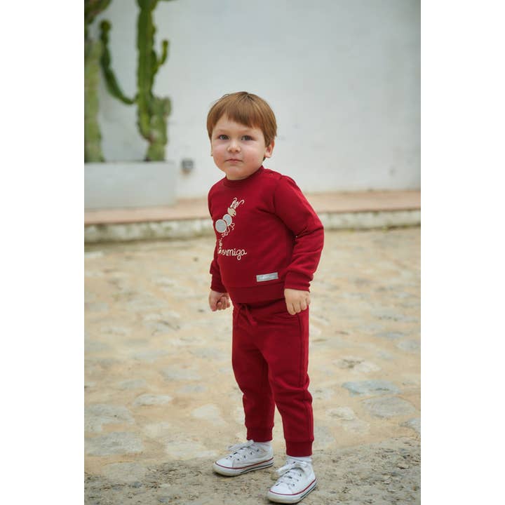 Bordeaux baby tracksuit for wholesale by La ormiga