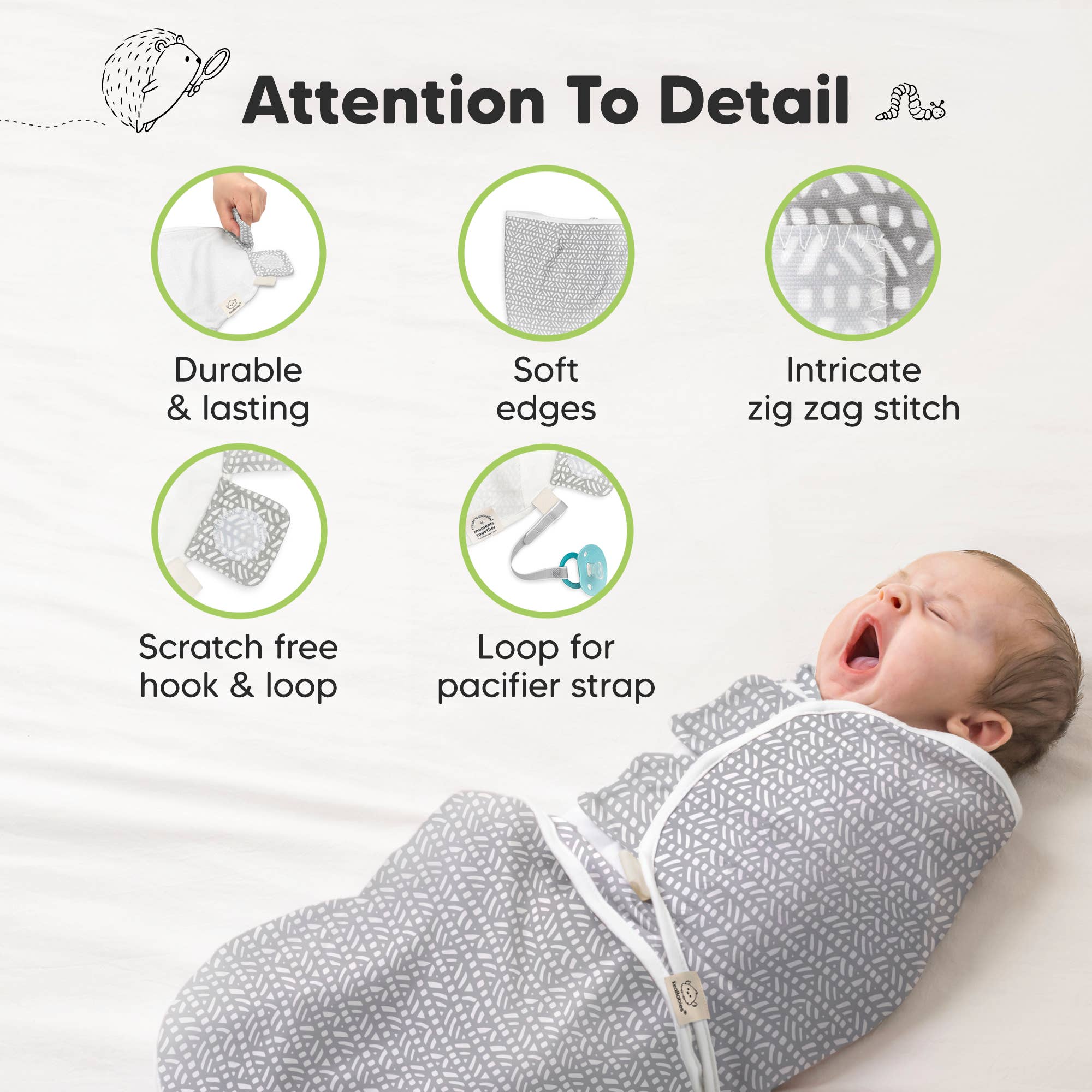 Nordic 3pk Soothe Baby Swaddles 0-3 Months, Sleep Sack for Newborns for wholesale on Faire9