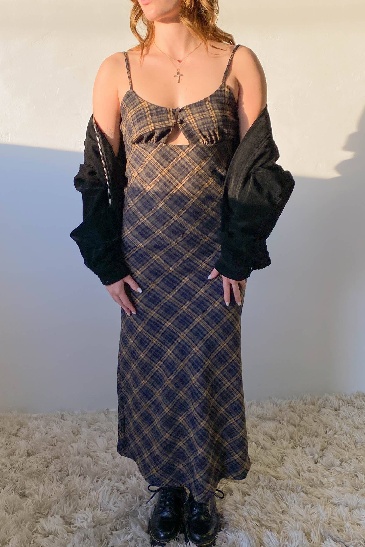 Nectar Clothing – Engroshandel Kjole - Dame – Plaid Maxi Kjole10