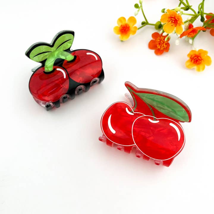 mildstyles β wholesale Hair clip β Womenβs β π Cherry Fruit Acrylic Printed Hair Claw Clip5