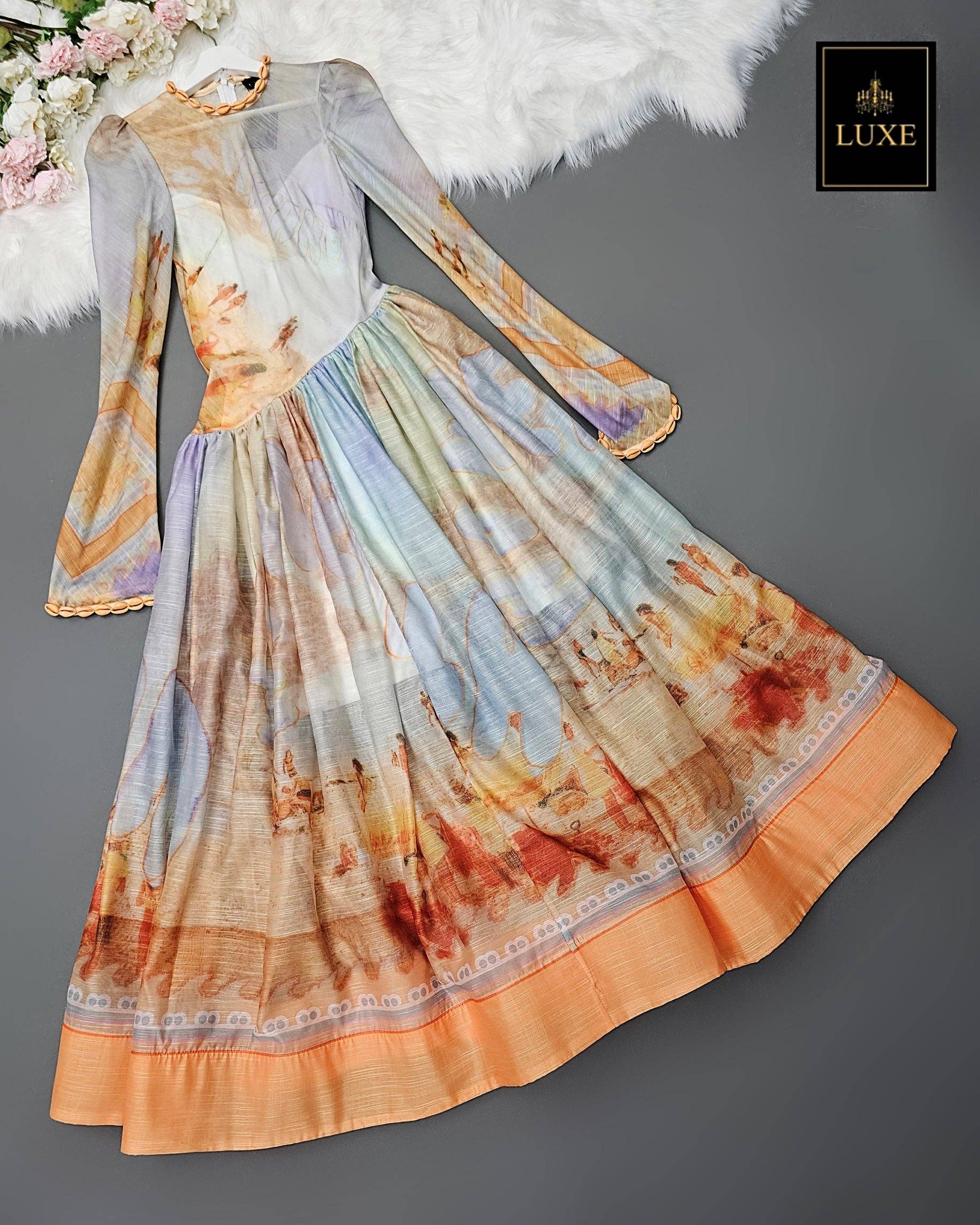 AlexyDesings – Engroshandel Kjole - Dame – Broderet skrå langærmet kjole12