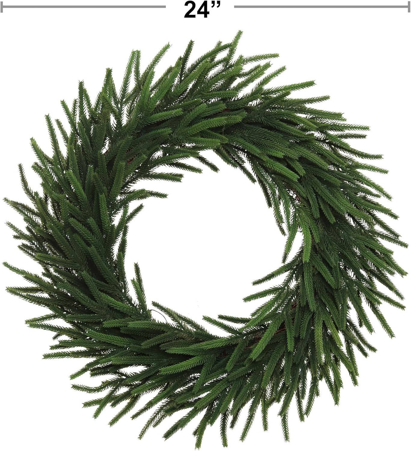 Larksilk – wholesale Krans – 24” Real Touch Norfolk julkrans - Dekorationsset om 61