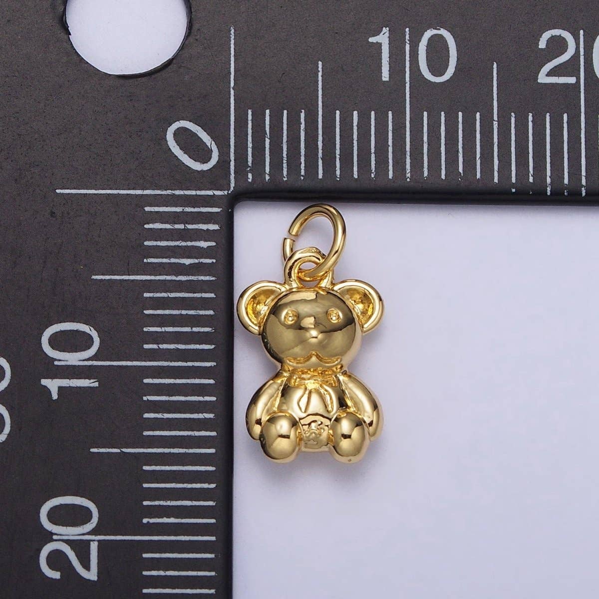 Aim Eternal - Wholesale Individual Charm/Pendant - Gold Teddy Bear Animal Minimalist Mini Add-On Charm | AC2152