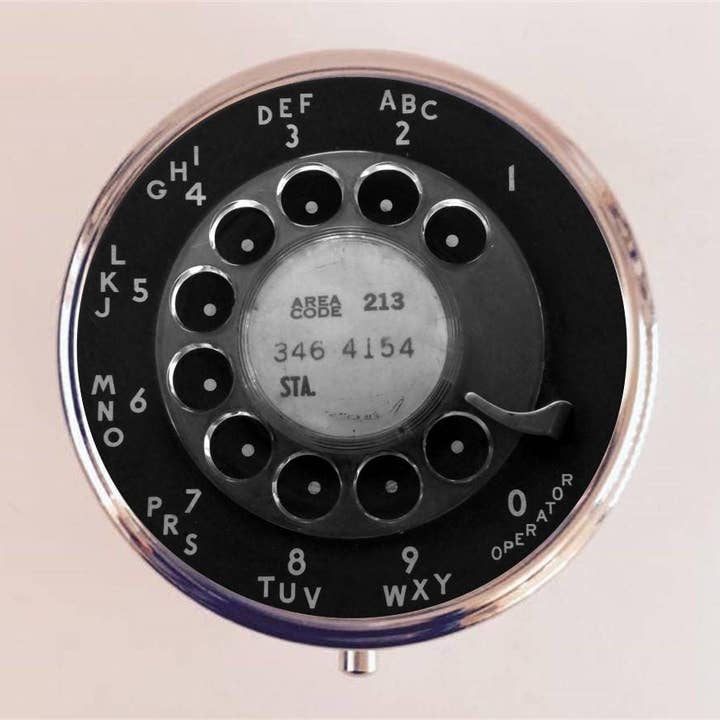 FringePop - Wholesale Pill Organizer - Rotary Telephone Pill Box Case Pillbox Holder Trinket Stash Box Phone Dial Pop Art Retro0