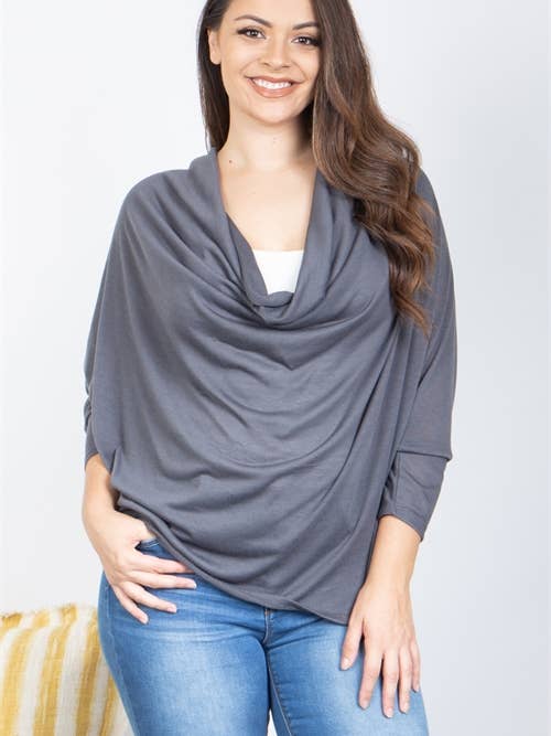 Top à encolure bénitier et manches Dolman de grande taille pour la vente par MYS Wholesale Inc