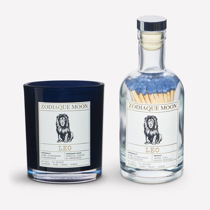 Gift Set: Luxury Zodiac Scented Candle and Matches for wholesale by Zodiaque Moon