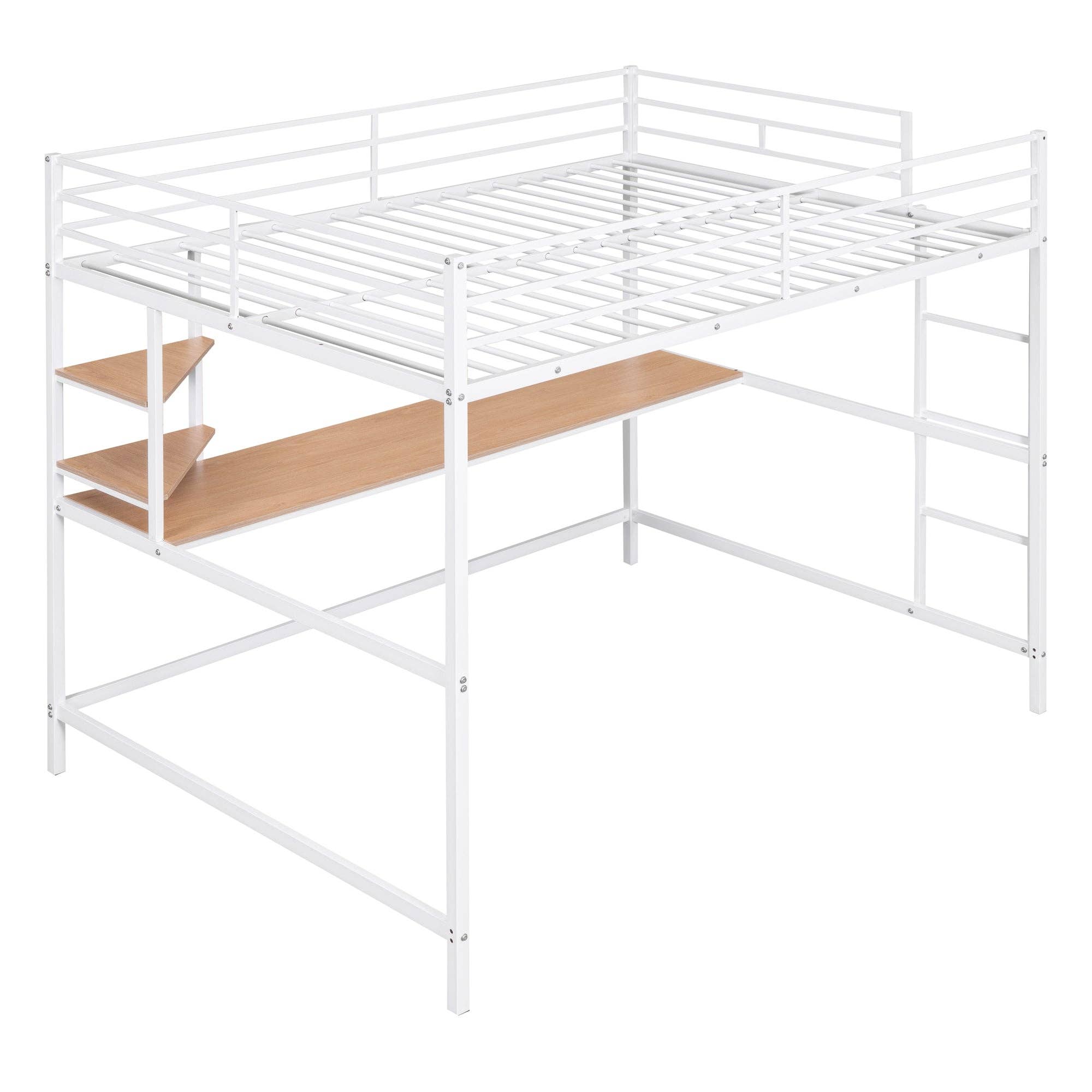 VTNG50 - Wholesale Bed - Full Metal Loft Bed with Desk and Shelve, White5