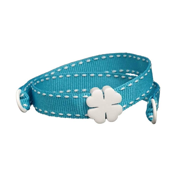 BRACELET TRÈFLE À QUATRE FEUILLES BLANC TURQUOISE pour la vente par Smartever Srl