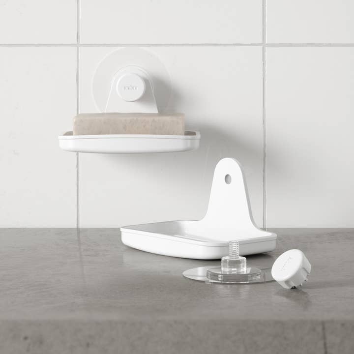 White Flex Adhesive Soap Dish for wholesale on Faire3