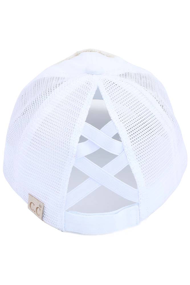 Hana - Wholesale Baseball Cap - Kids - C.C Kids Distressed Bee Happy Patch Pony Cap5