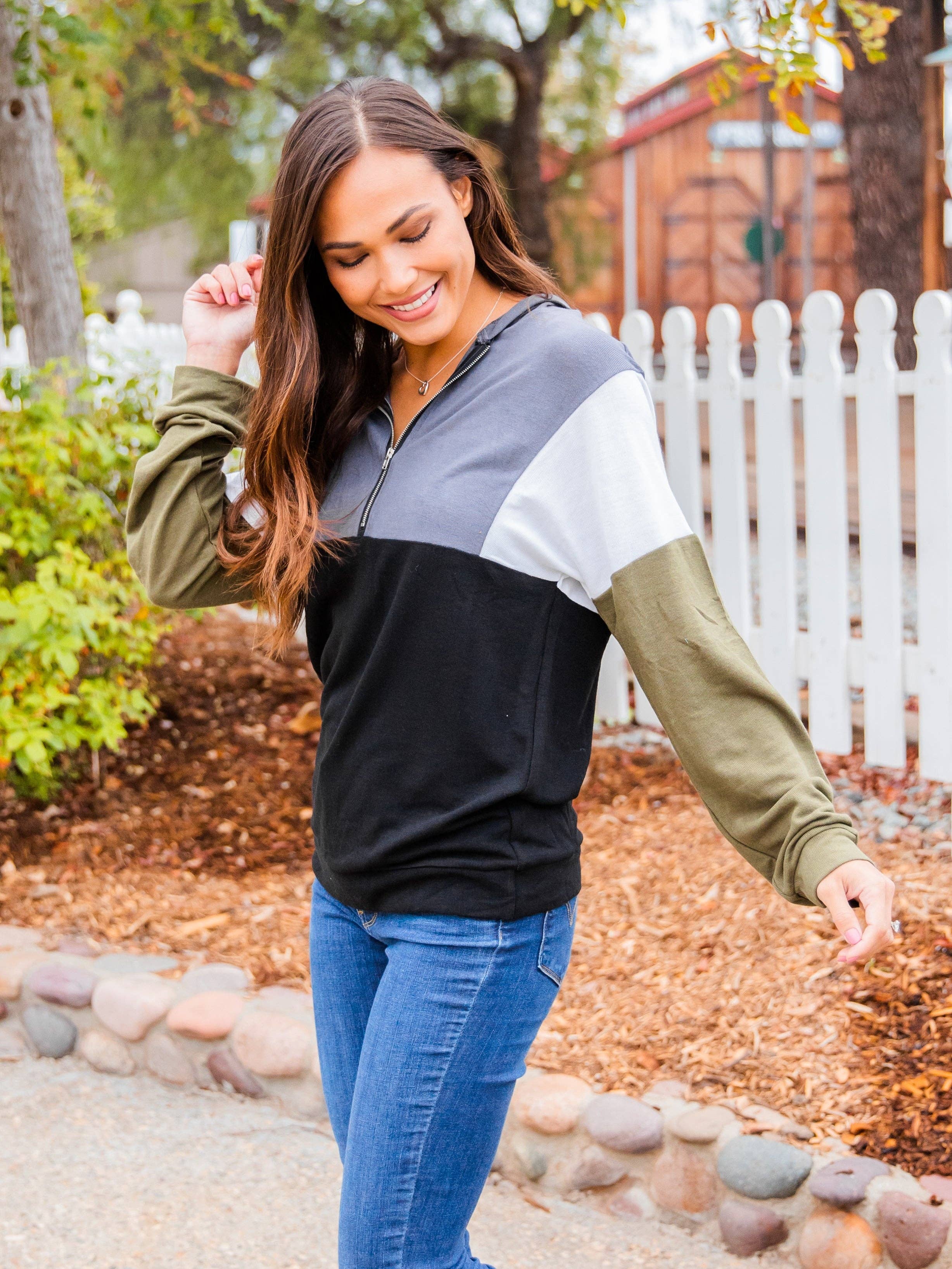 Tickled Teal - Wholesale Hoodie - Women's - Gabbi Colorblock Hoodie10