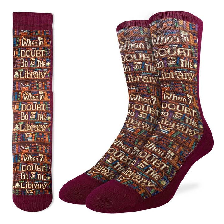 Men's Go to the Library Socks for wholesale by Good Luck Sock
