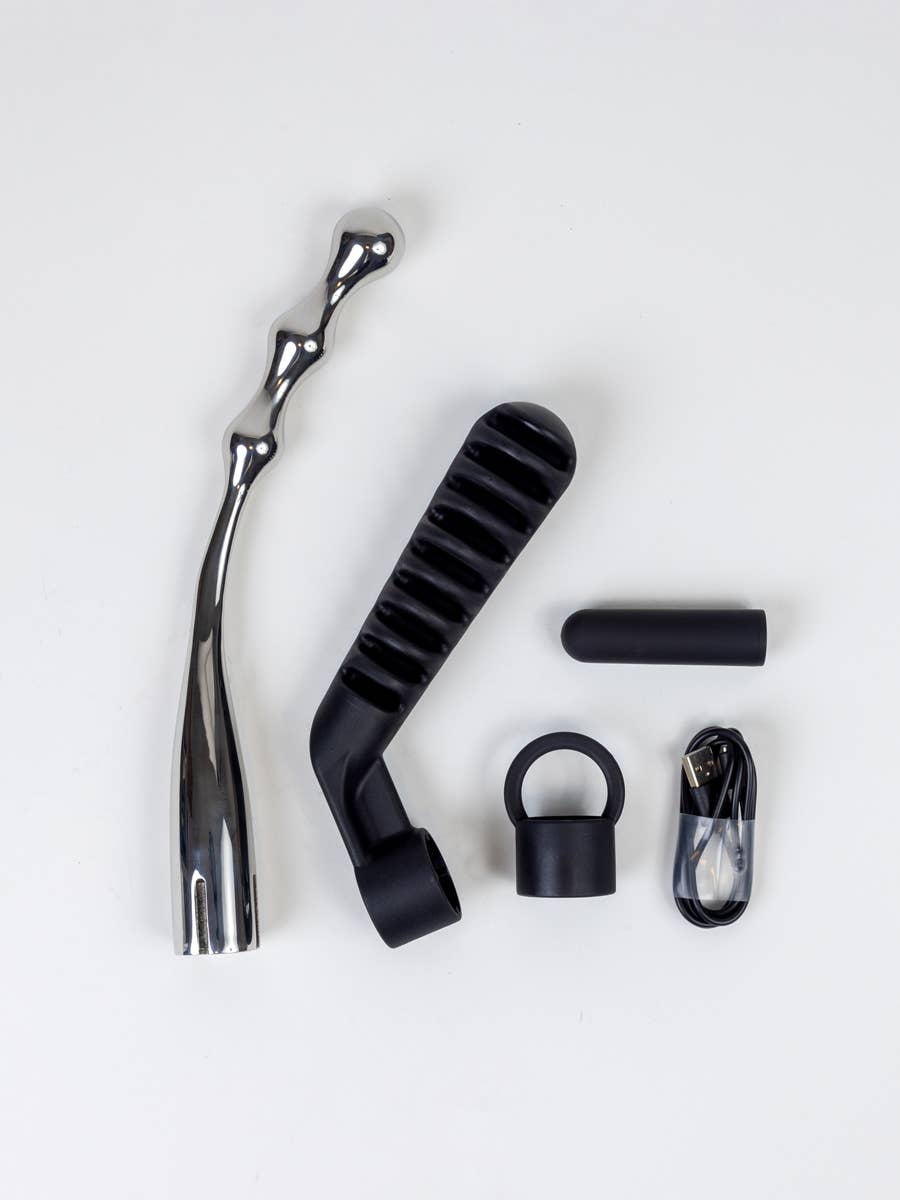 VELVET BRANDS - Wholesale Sex Toy - Slide Unisex Stainless-Steel Metal Vibrator with Easy Handle3