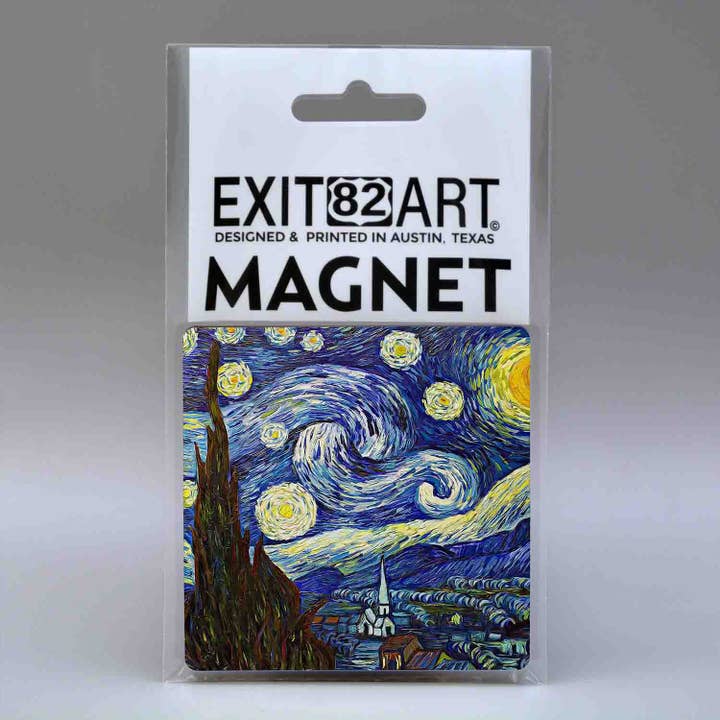 Stjernenat - Van Gogh - 3" firkantet køleskabsmagnet for engroshandel hos EXIT82ART