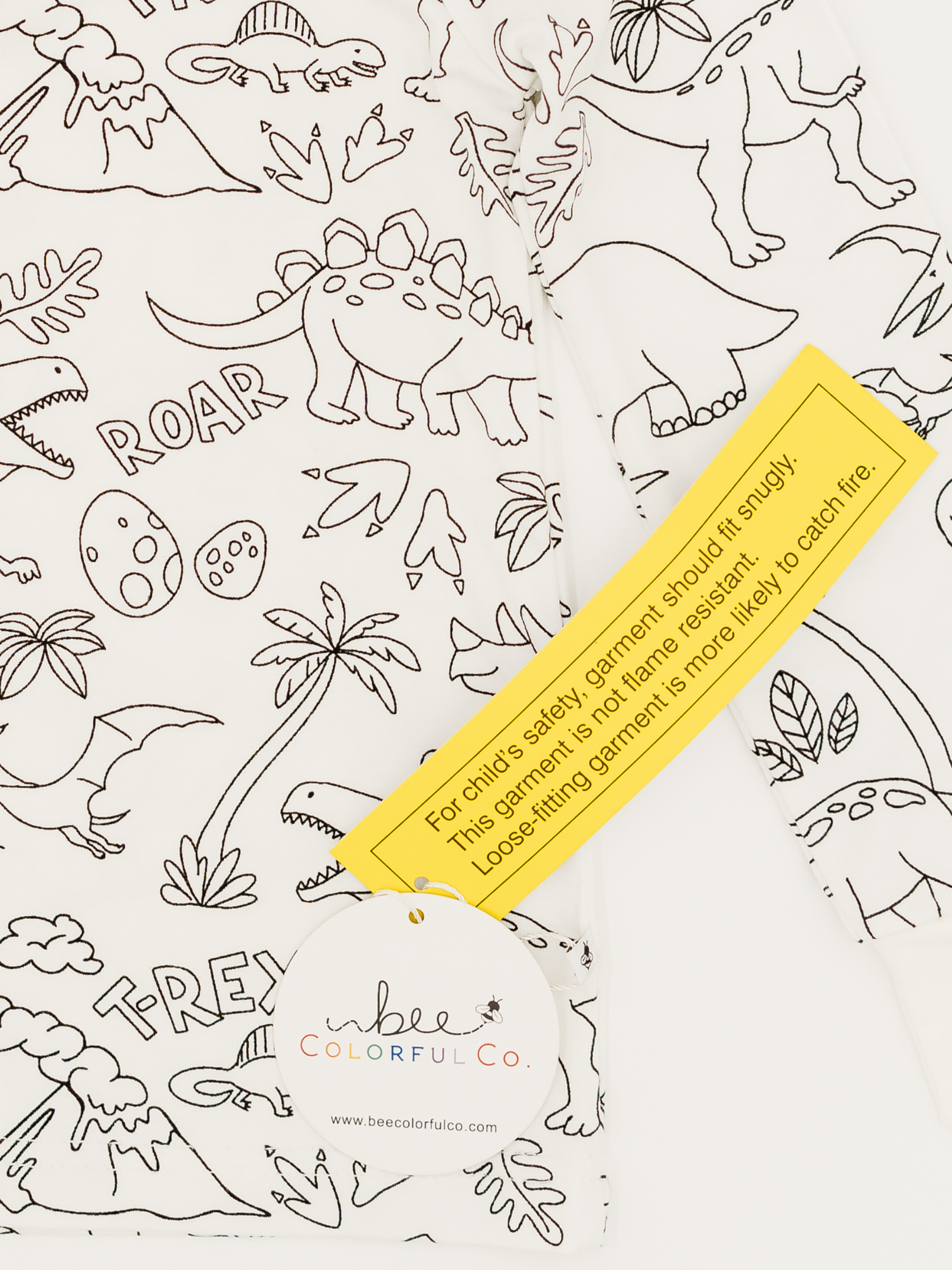 Bee Colorful Co. - Wholesale Sleepwear Set - Kids - Dinosaur Coloring Pajamas 2 piece set made from Bamboo7