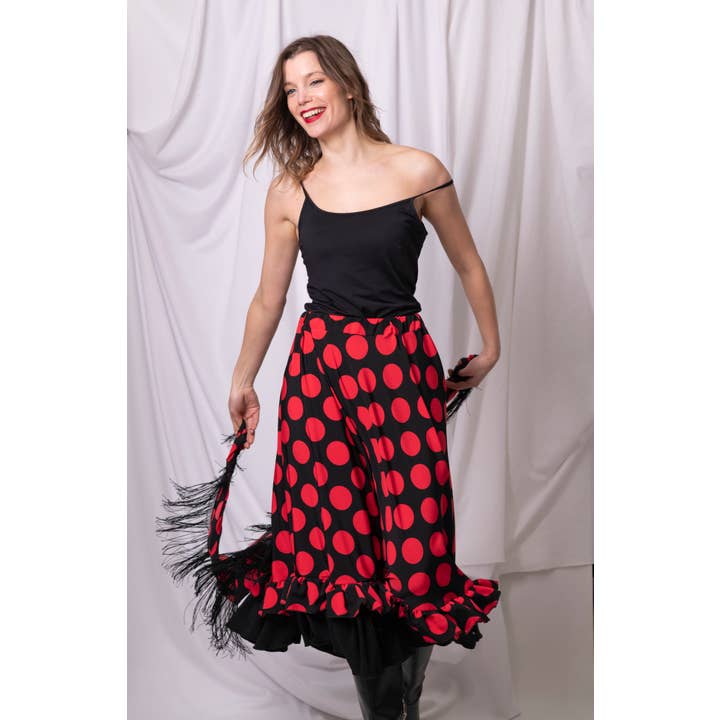 Susana Escribano - Wholesale Wrap - Women's - Professional Flamenco Skirt with Polka Dots and Flowers7