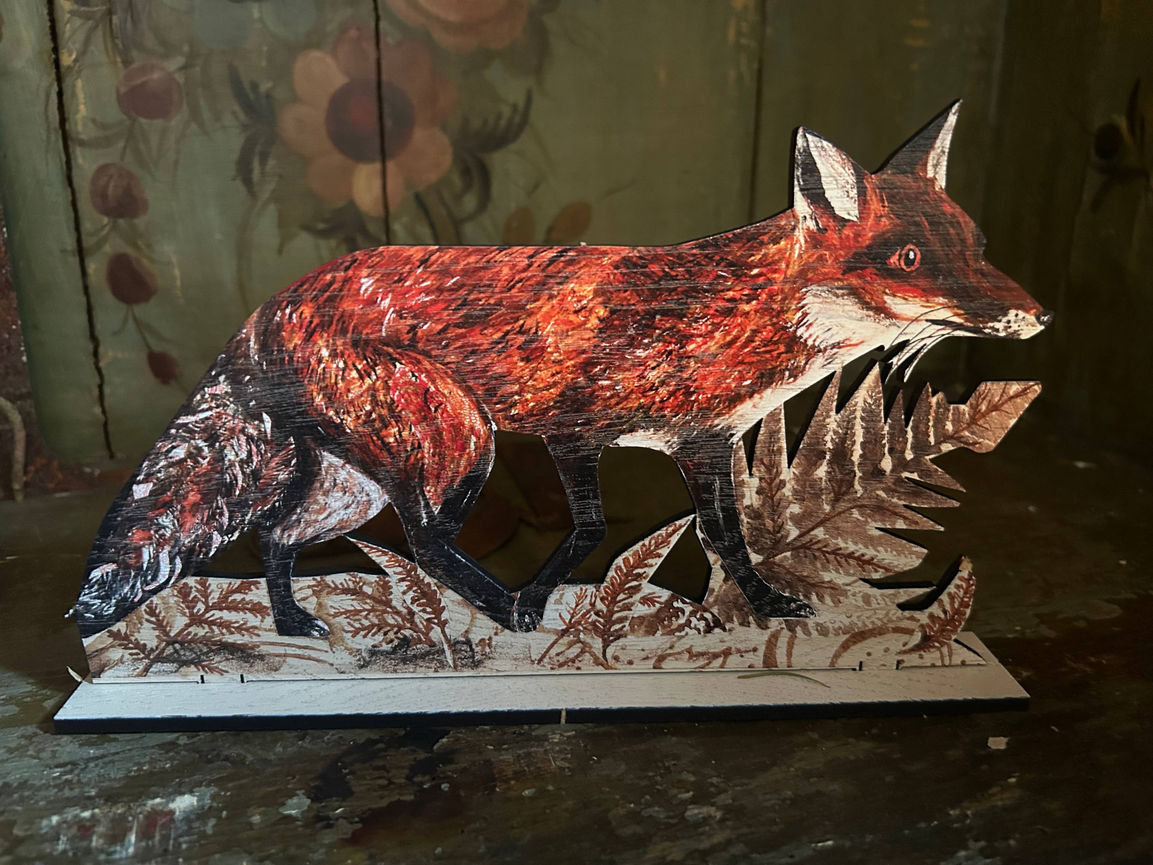 Clare O’Neill Artworks – wholesale Ornament – Mr Foxy Wooden ornament 0