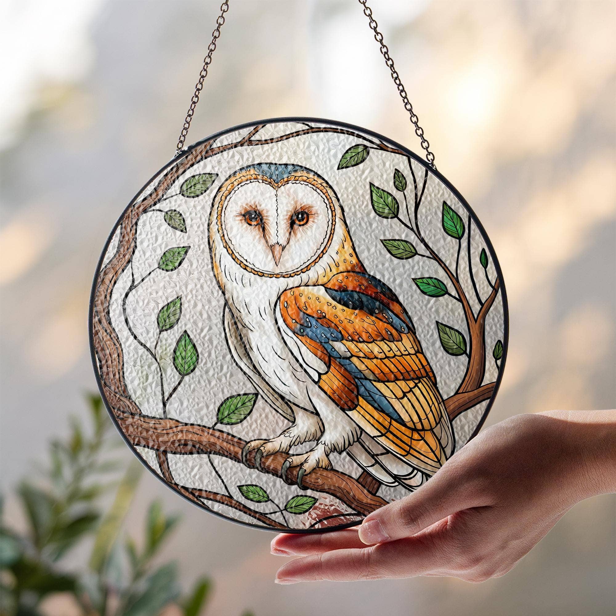 NVC Ecommerce LLC – wholesale Suncatcher – Owl Bird Stained Glass Suncatcher, Owl Lover Gift, Bird Art2