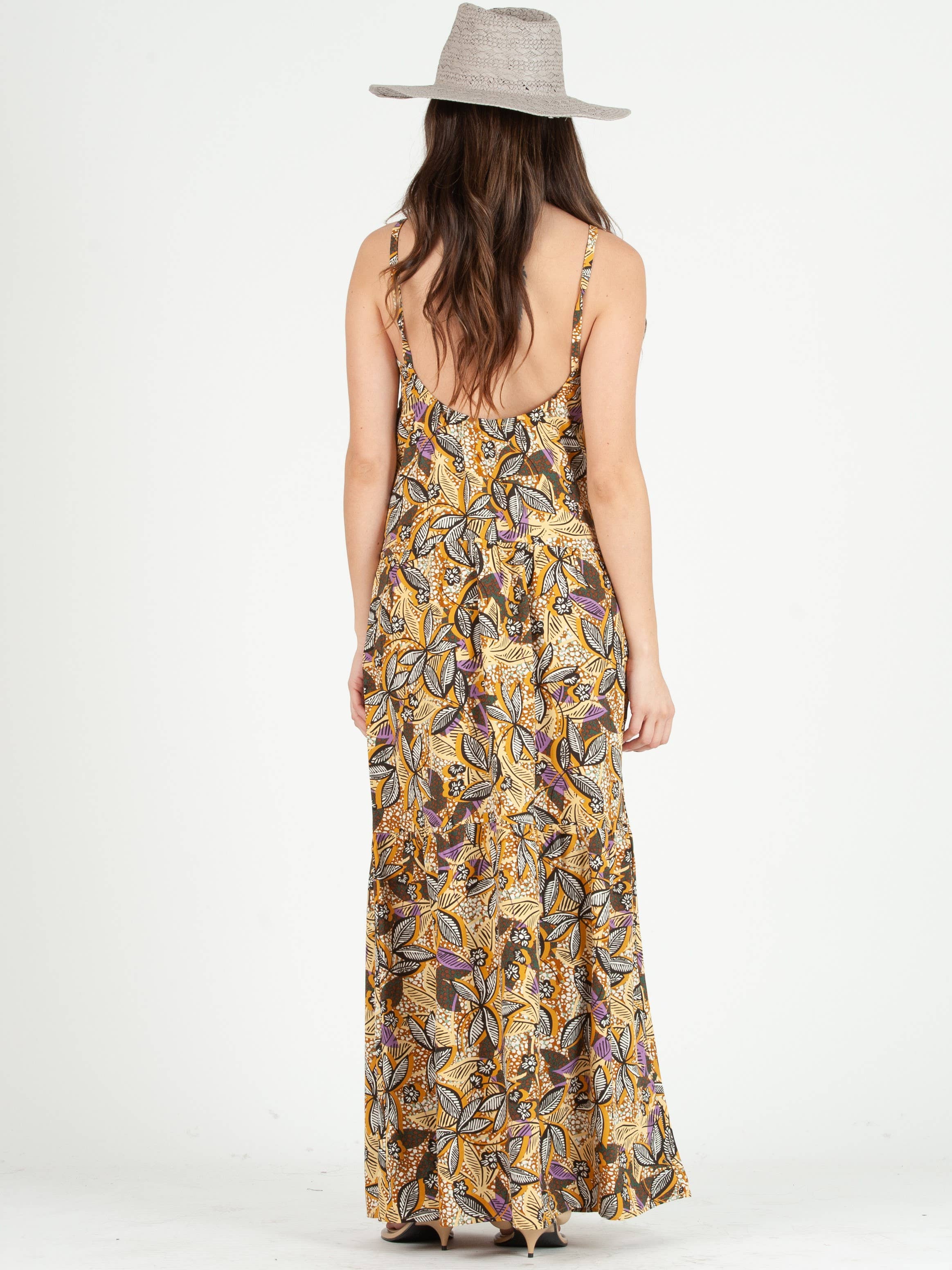Lucca Couture - Wholesale Dress - Women's - LCD2411-NAFPLION BOHO MAXI DRESS-FIG PRINT2