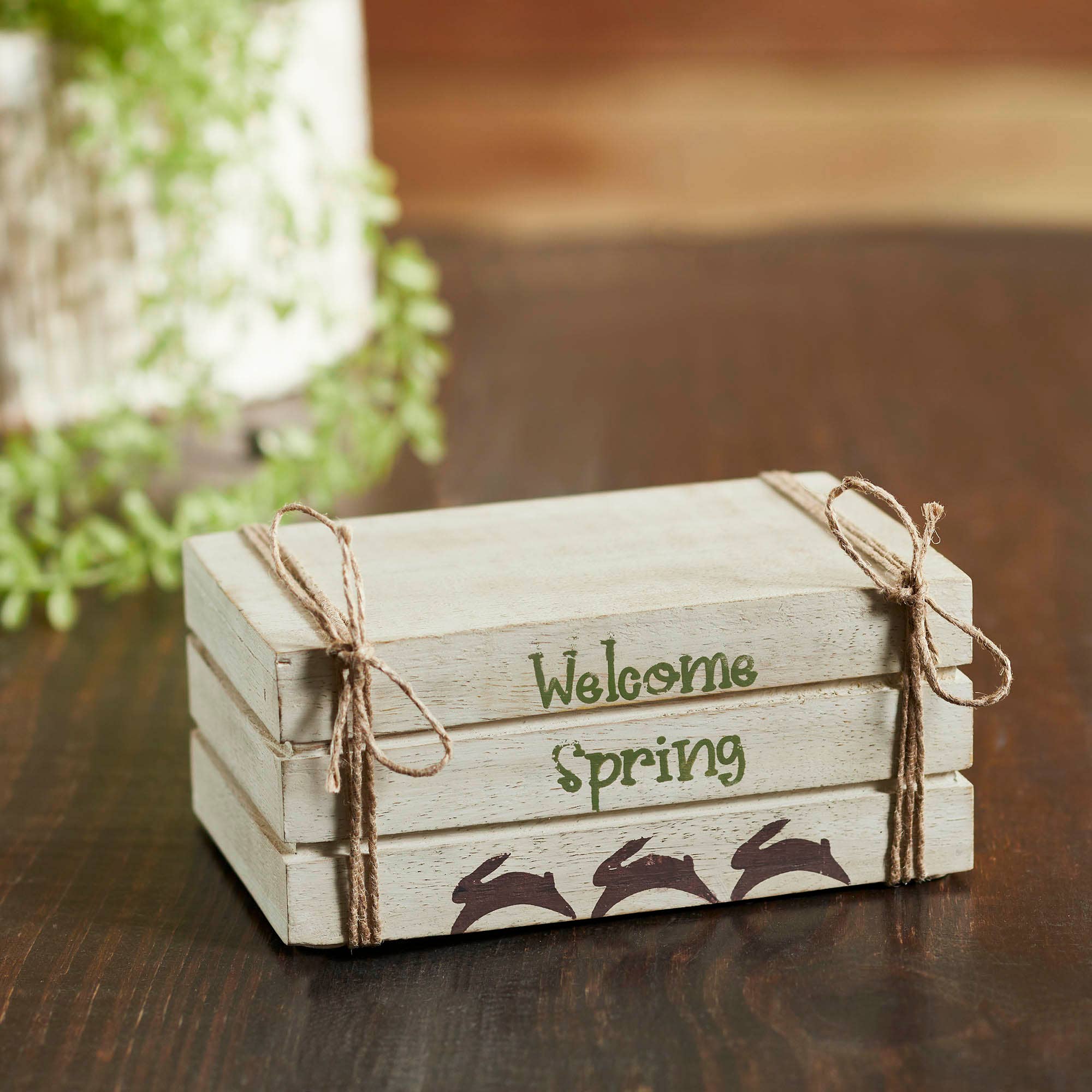 VHC Brands - Wholesale Decorative Tabletop Object - Welcome Spring Faux Book Stack 2.5x6x40