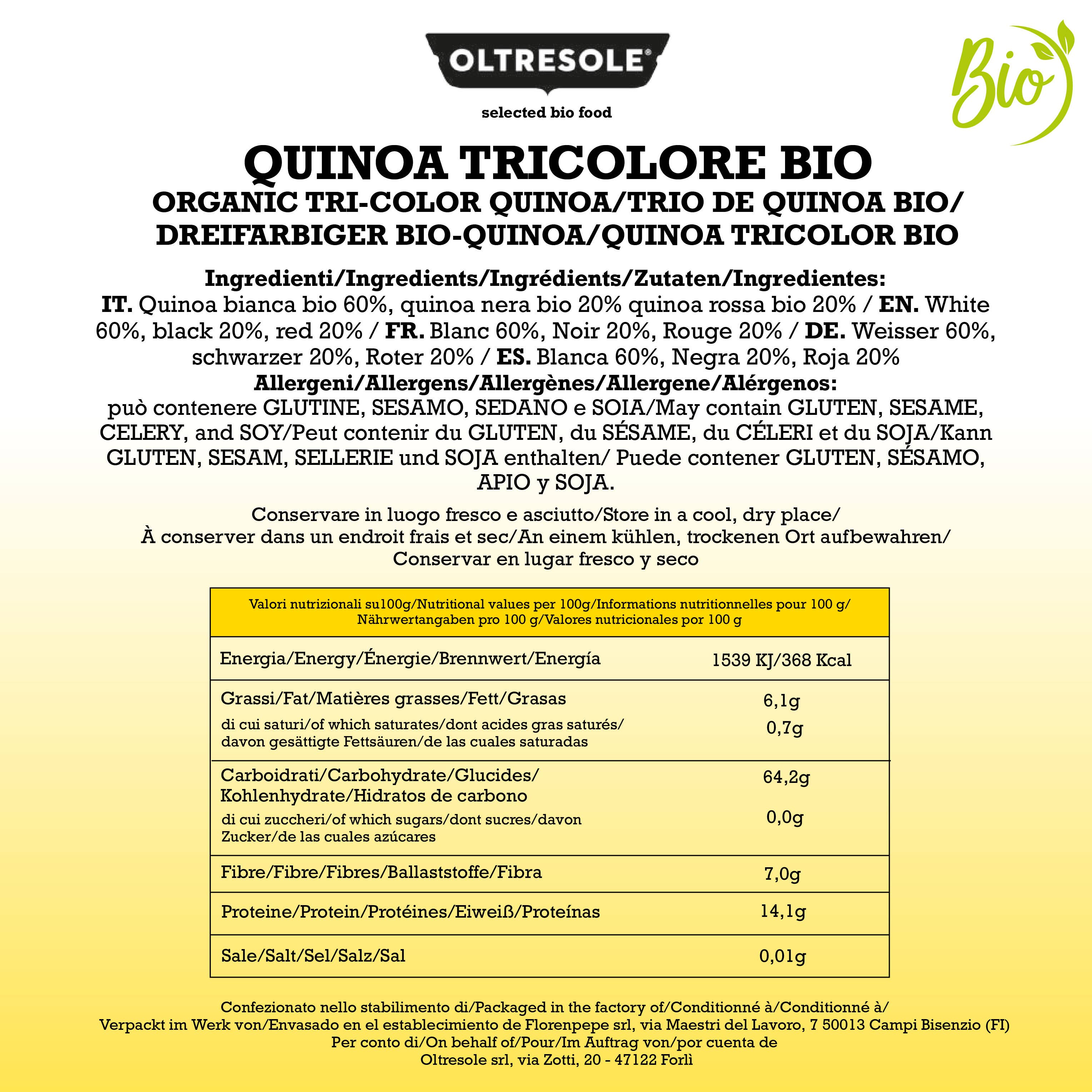 Oltresole - Wholesale Whole Grains - ORGANIC TRICOLOR QUINOA 1 Kg6
