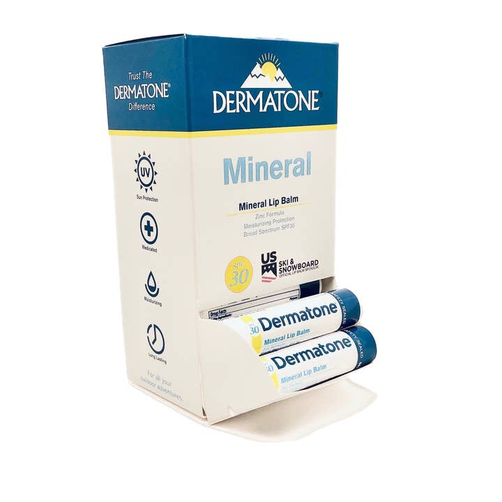 Mineral Lip Balm SPF 30 (24 piece display) for wholesale by DERMATONE