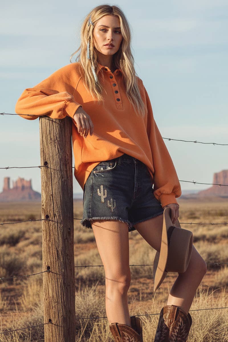 Sewn and Seen - Venta al por mayor Sudadera - Mujer - SUDADERA CON CUELLO A PRESIÓN CON LAVADO MINERAL7