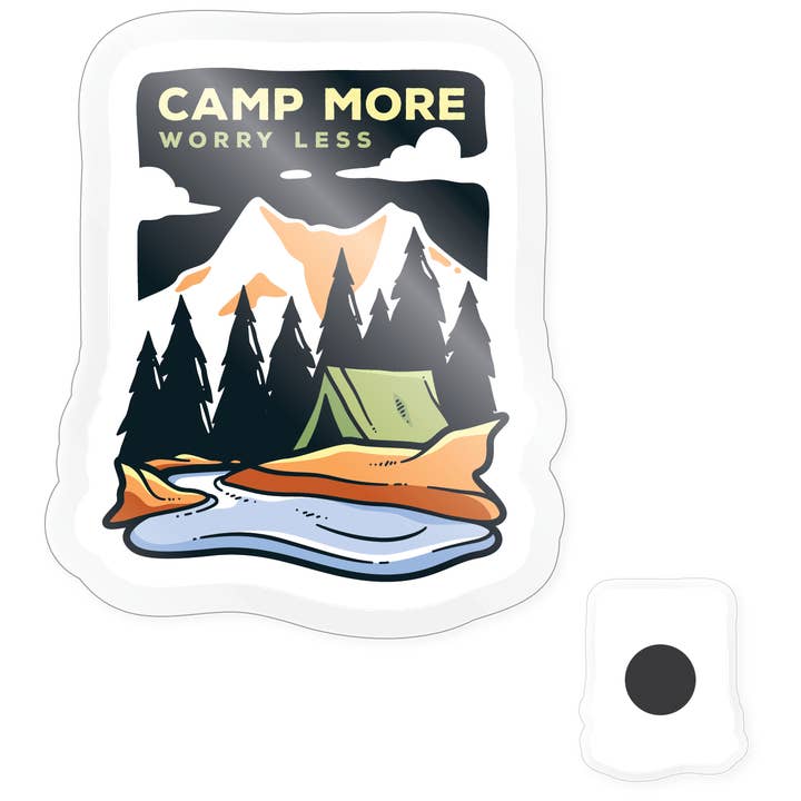 Morris Magnets - Wholesale Magnet - Magnet - Camp More Worry Less Stamp